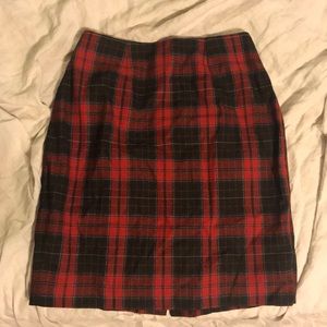 Vintage plaid pencil skirt